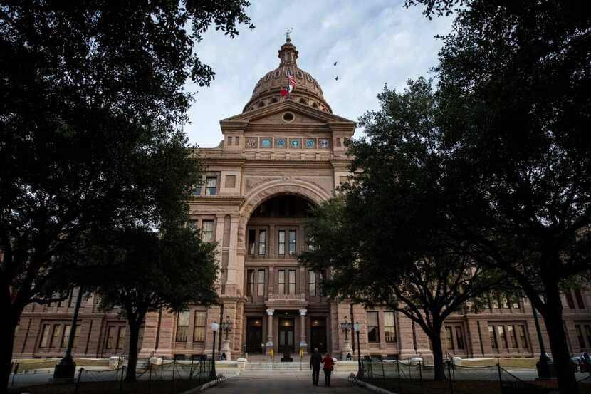 The Texas State Capitol building on the first day of the 85th legislative session on...