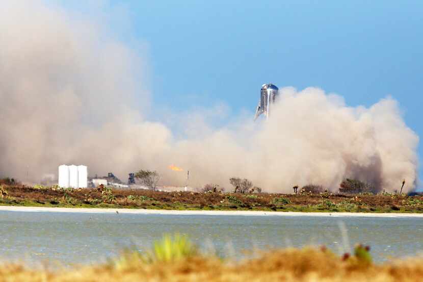 SpaceX's StarHopper hovered about 500 feet in the air during an August launch  at Boca Chica...