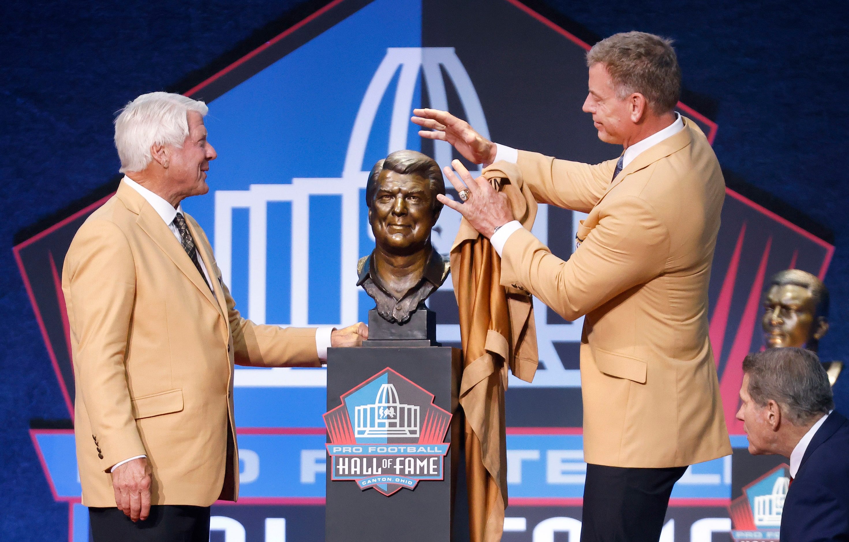 Presenter and former Dallas Cowboys Pro Football Hall of Fame quarterback Troy Aikman...