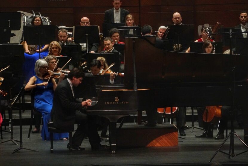 The Fort Worth Symphony Orchestra performs with pianist Vadym Kholodenko at Bass Performance...