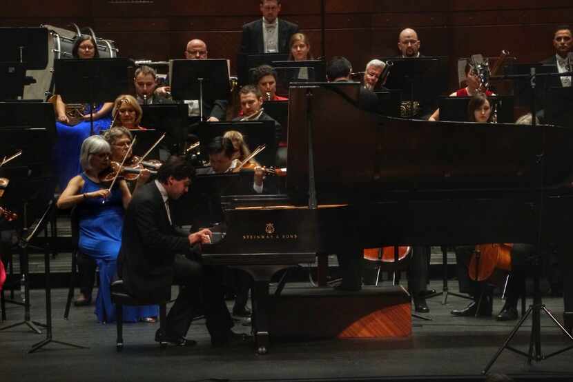 The Fort Worth Symphony Orchestra performs with pianist Vadym Kholodenko at Bass Performance...