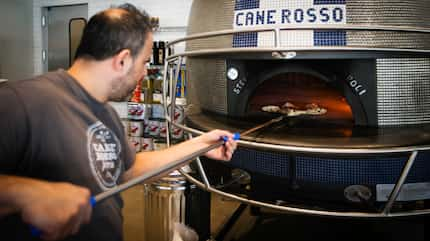 At Cane Rosso in Frisco, the pizza oven is shaped like a Dallas Cowboys helmet.