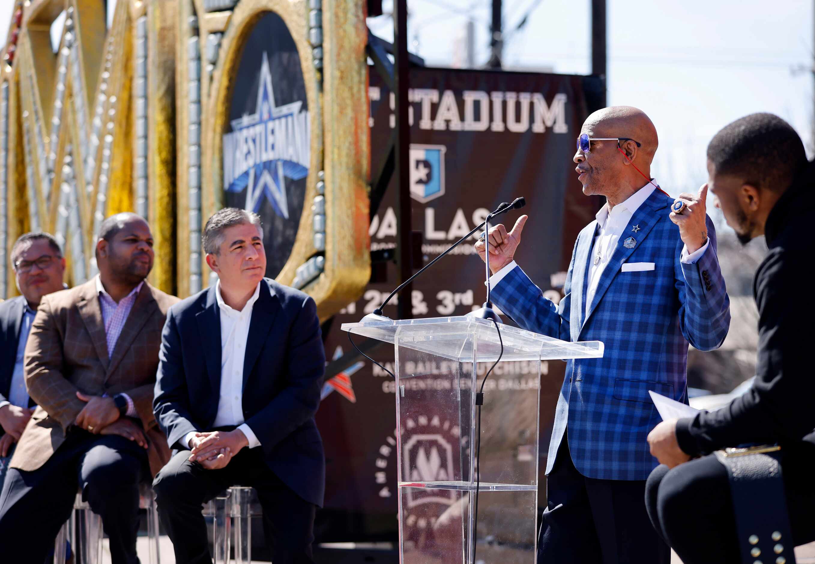 Dallas Cowboys Hall of Famer Drew Pearson spoke passionately about wrestling before a...