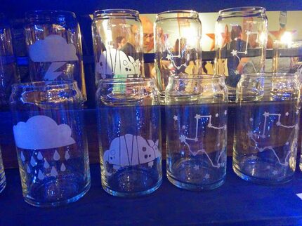 Austin-based Dances With Monsters now offers beer can shaped glasses, with custom etching. 