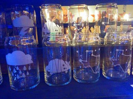 Austin-based Dances With Monsters now offers beer can shaped glasses, with custom etching. 