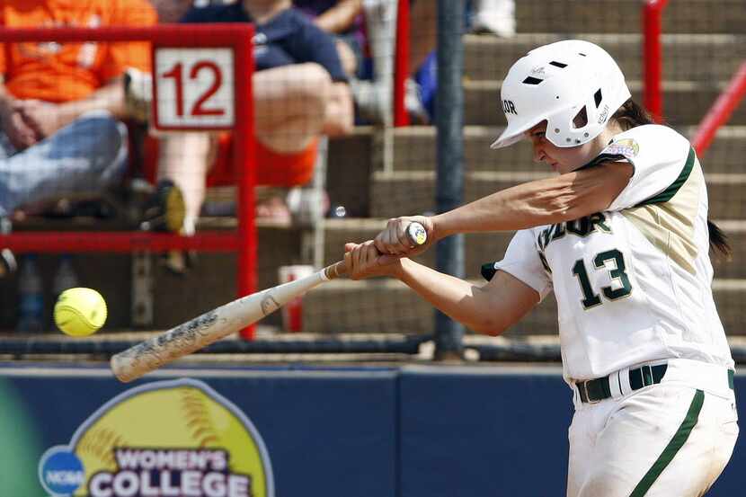 Baylor's Kelsi Kettler hits a walk-off home run against Oklahoma State in the eighth inning...