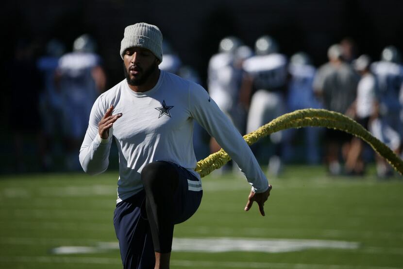 Dallas Cowboys strong safety Barry Church (42) runs drills during team practice at The Star...