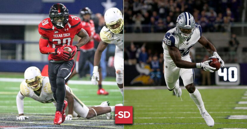 L to R: Texas Tech receiver Keke Coutee, Cowboys receiver Dez Bryant are both from Lufkin,...