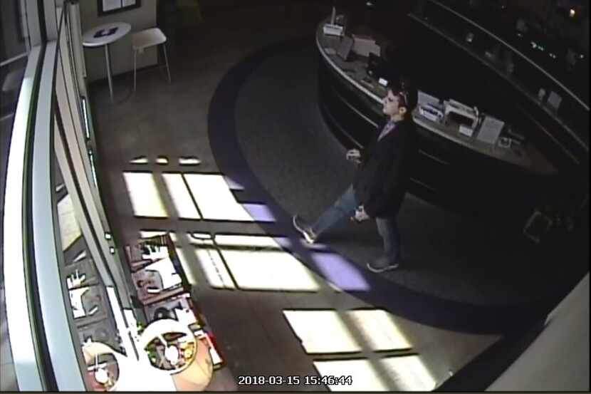 The robber was caught on security cameras during the robbery on Thursday.