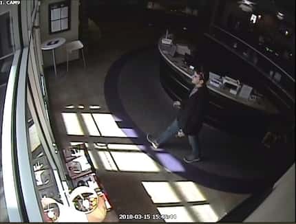 The robber was caught on security cameras during the robbery on Thursday.