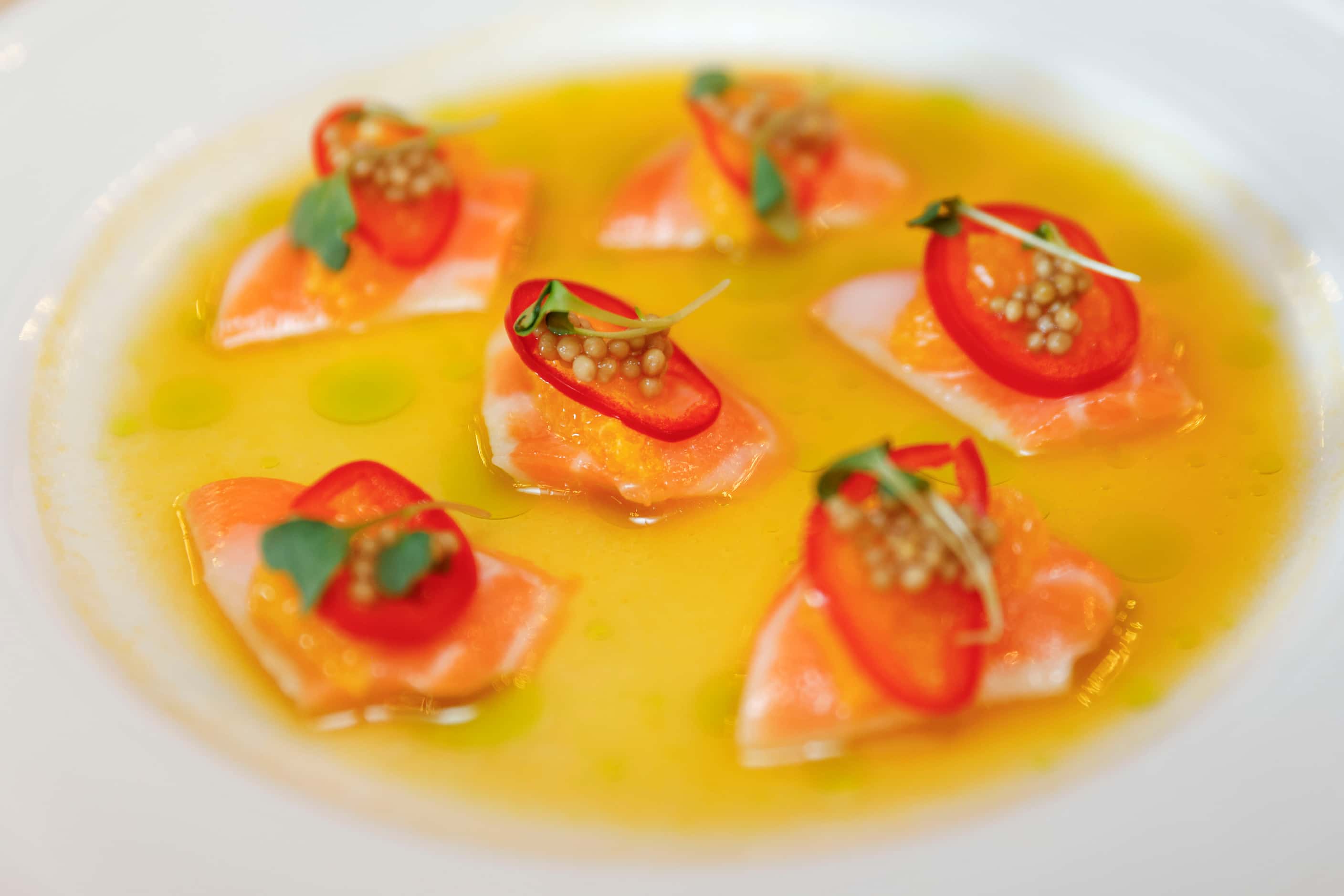 Crudo is a light and bright starter at The Butcher's Cellar.