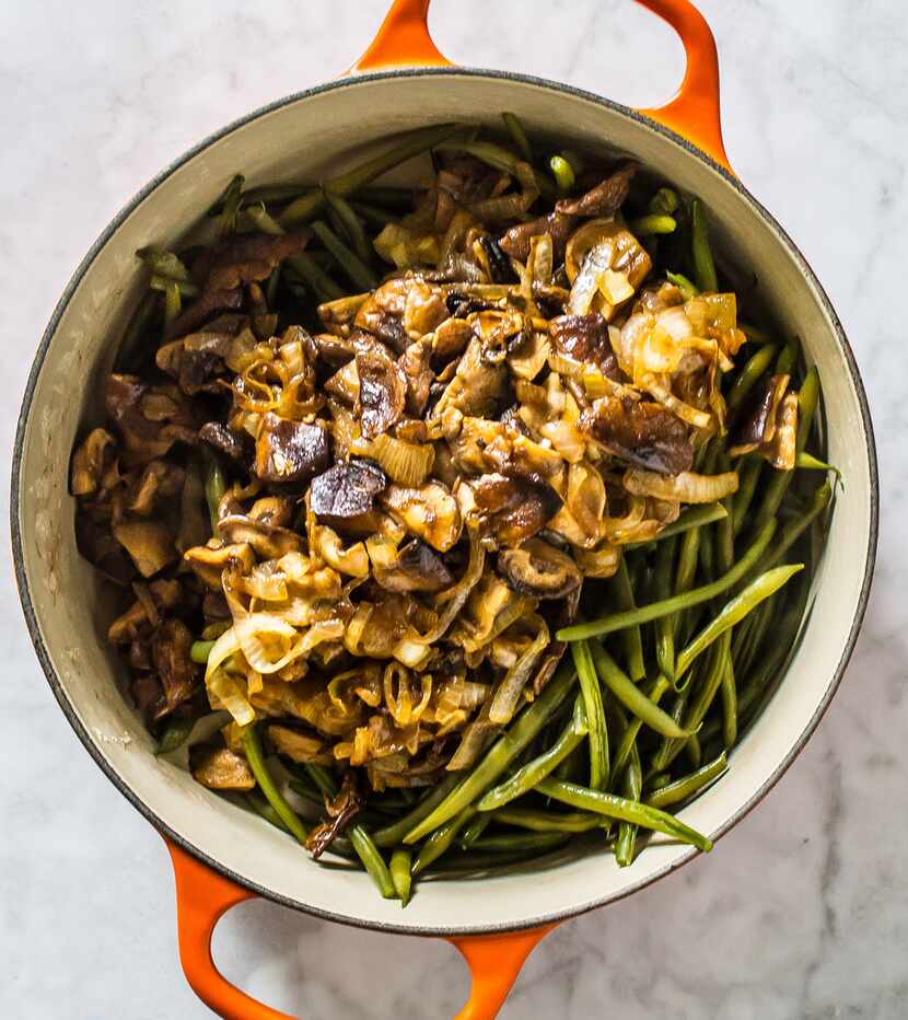 Haricots Verts and Mushrooms for Texas Thanksgiving