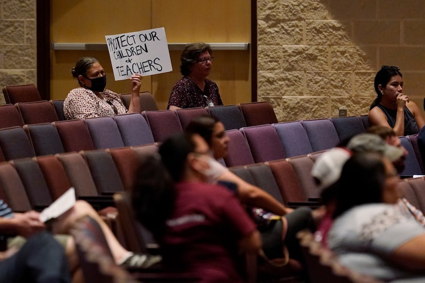 Parents and residents attended a Uvalde Consolidated Independent School District special...