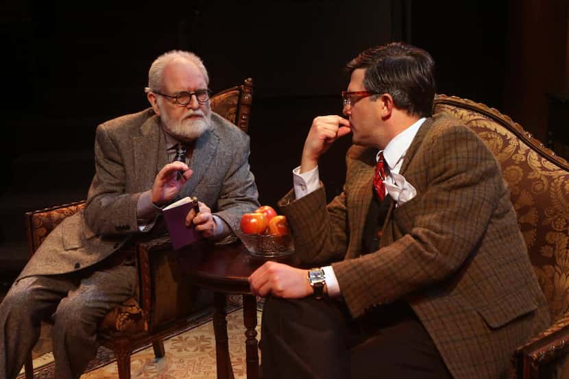 Jac Alder (left) plays Sigmund Freud and Cameron Cobb is C.S. Lewis in Theatre Three’s...