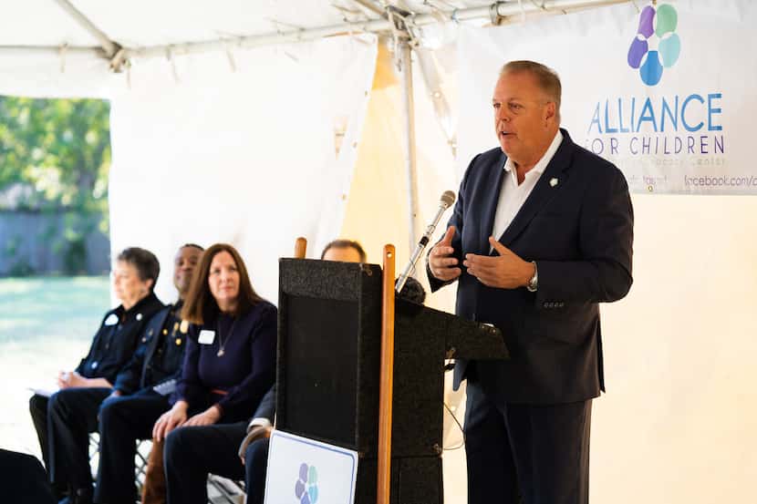 Arlington Mayor Jim Ross speaks at a recent groundbreaking for Alliance for Children, which...