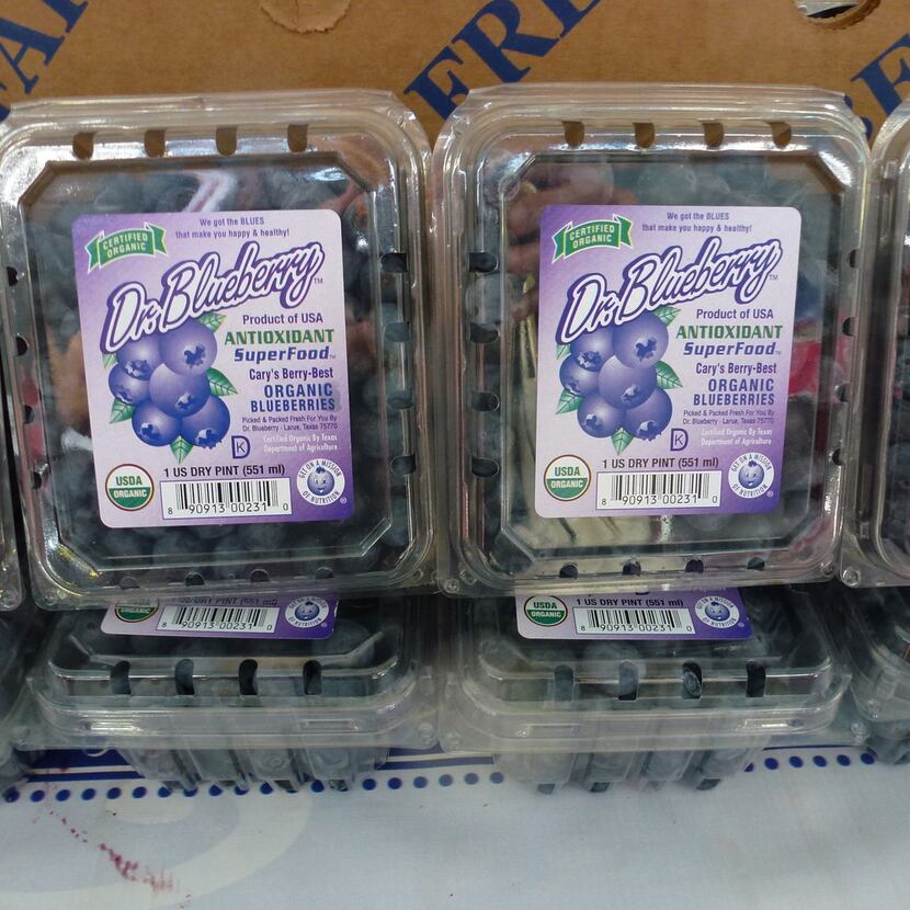 Dr. Blueberry Texas blueberries from Larue are USDA certified organic. They'll be at the...