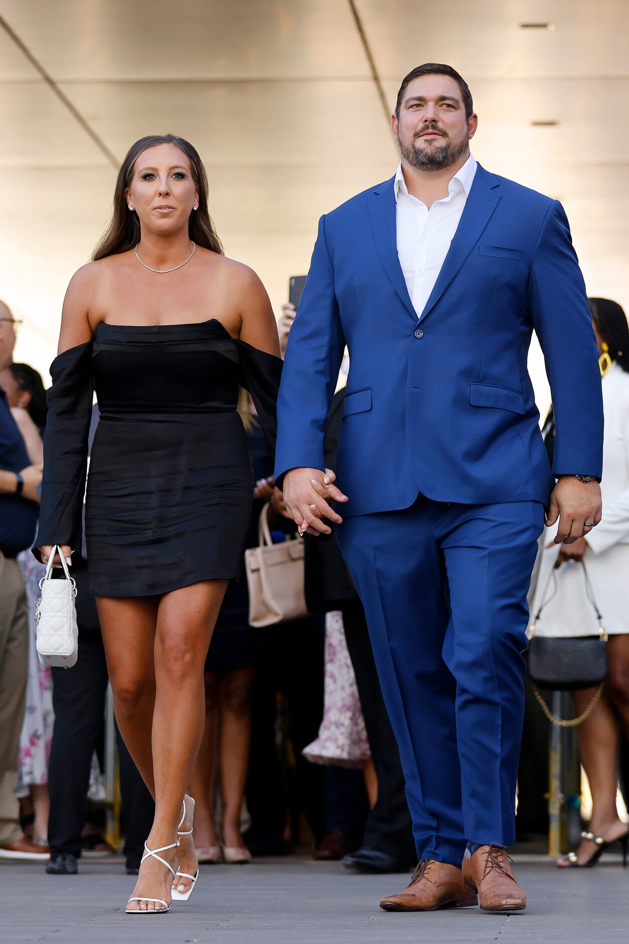 Dallas Cowboys guard Zack Martin arrives on the blue carpet before the Dallas Cowboys Season...