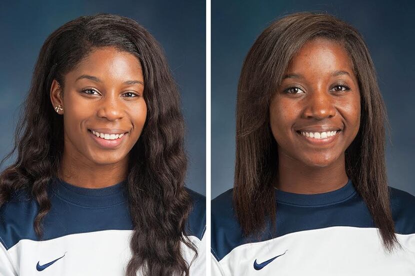 Aubree Butts (L), a Lewisville graduate and Devin Oliver (R), a Rowlett alumna were both...