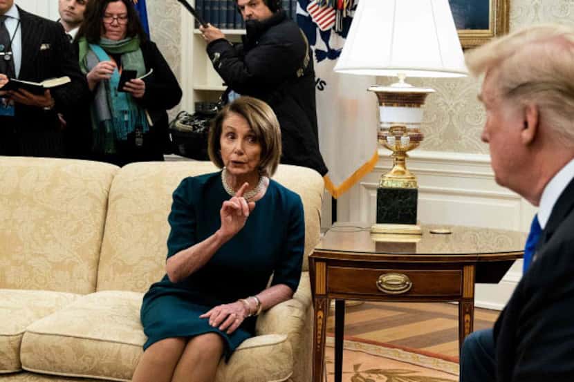 Presumptive Speaker and House Minority Leader Nancy Pelosi (D-CA) and US President Donald...