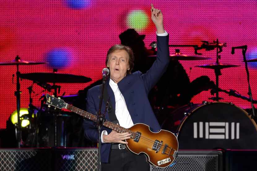 Paul McCartney performs on stage during The Out There Tour 2015 on May 2, 2015 in Seoul,...