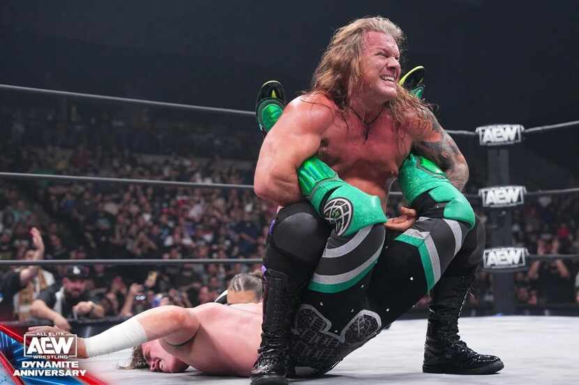 Chris Jericho wrestles on AEW: Dynamite's anniversary show on Oct. 4, 2023.