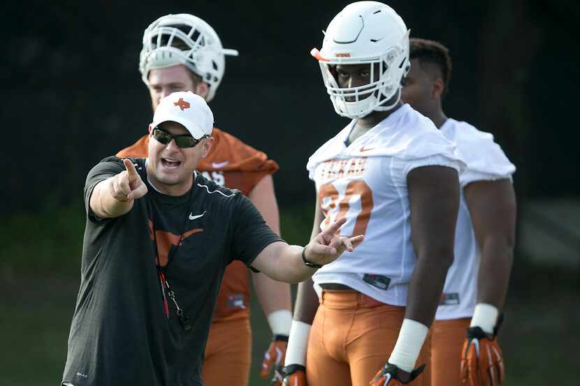 The Texas Longhorns opened training camp on Monday morning July 31, 2017 at Frank Denius...