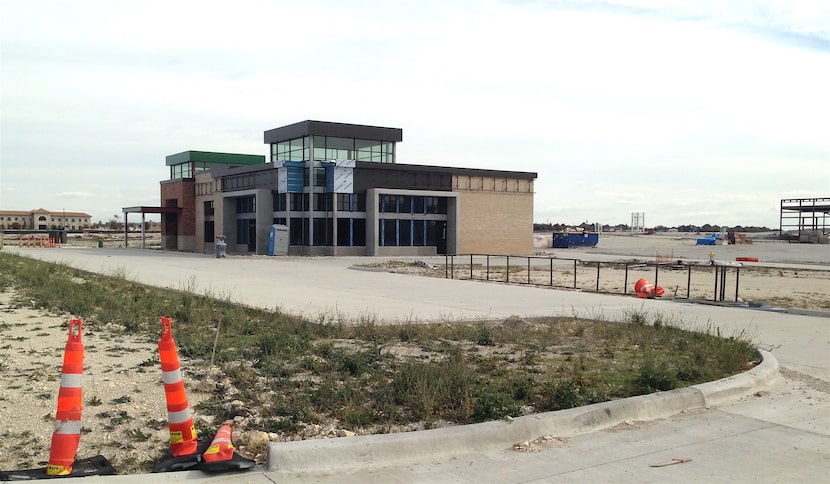 This retail building sits unfinished at the Wade Park project.