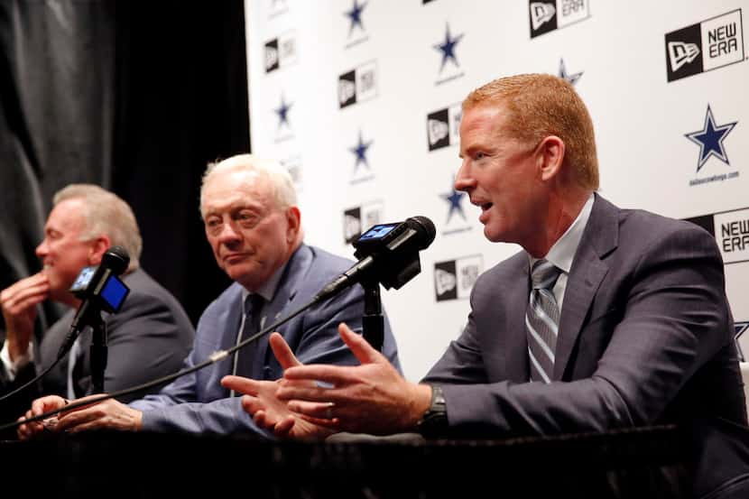 From left, Dallas Cowboys Executive Vice President, CEO, and Director of Player Personnel...