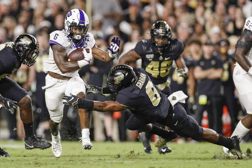 WEST LAFAYETTE, IN - SEPTEMBER 14: Darius Anderson #6 of the TCU Horned Frogs runs the ball...