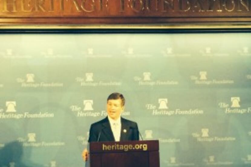  Rep. Jeb Hensarling, R-Dallas, speaks atÂ the Heritage Foundation last year. (Photo by...