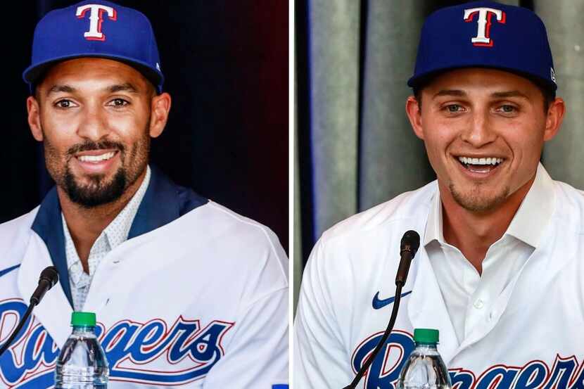 Los Rangers  de Texas presentaron a Marcus Semien (izq) y Corey Seager como sus grandes...