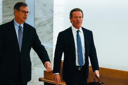 David "Shy" Anderson, right, attends his divorce trial at the George Allen Court Building in...