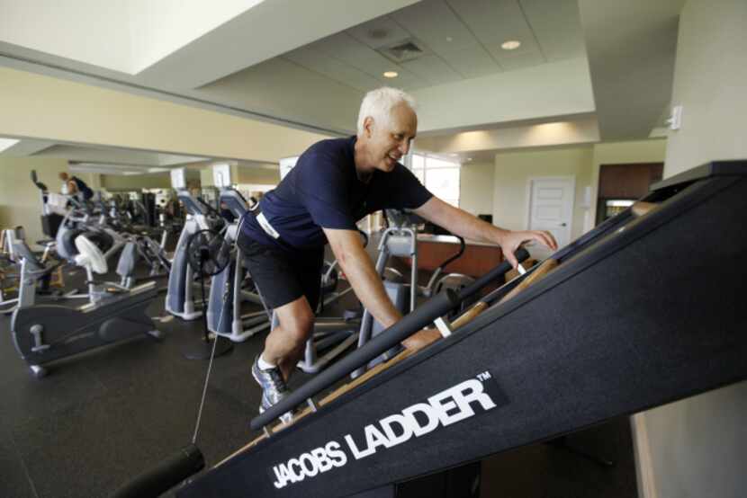 Joe Kalka worked out on the Jacobs Ladder cardio machine at the Royal Oaks Country Club...