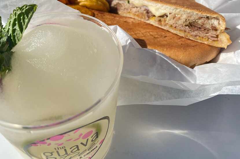 A Cuban sandwich, plantain chips and a frozen mojito await at The Guava Tree in McKinney.