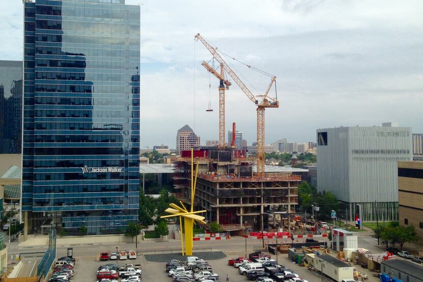 The Hall Arts Residences and Hotel is under construction on Ross Avenue between the KPMG...