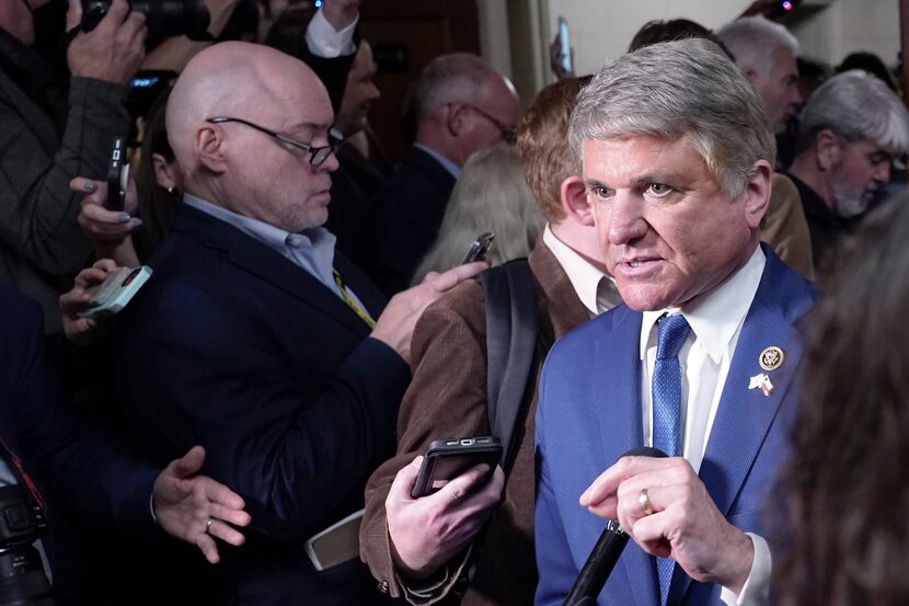 Rep. Michael McCaul, R-Texas, speaks following a closed-door meeting of House Republicans...