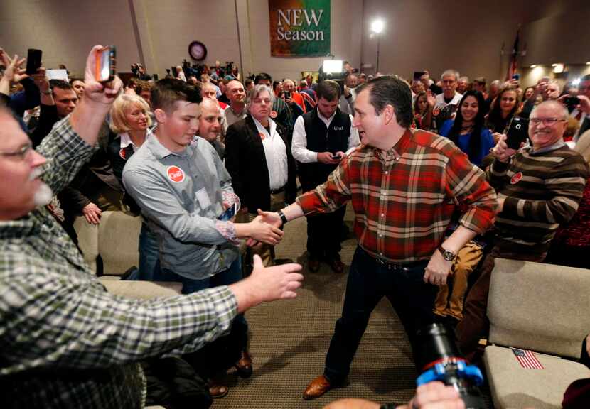  Republican presidential candidate Sen Ted Cruz campaigns at Life Church in Mechanicsville,...
