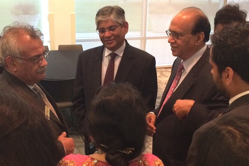 Arun Kumar Singh, Indian ambassador to the United States, visits with members of the Indian...