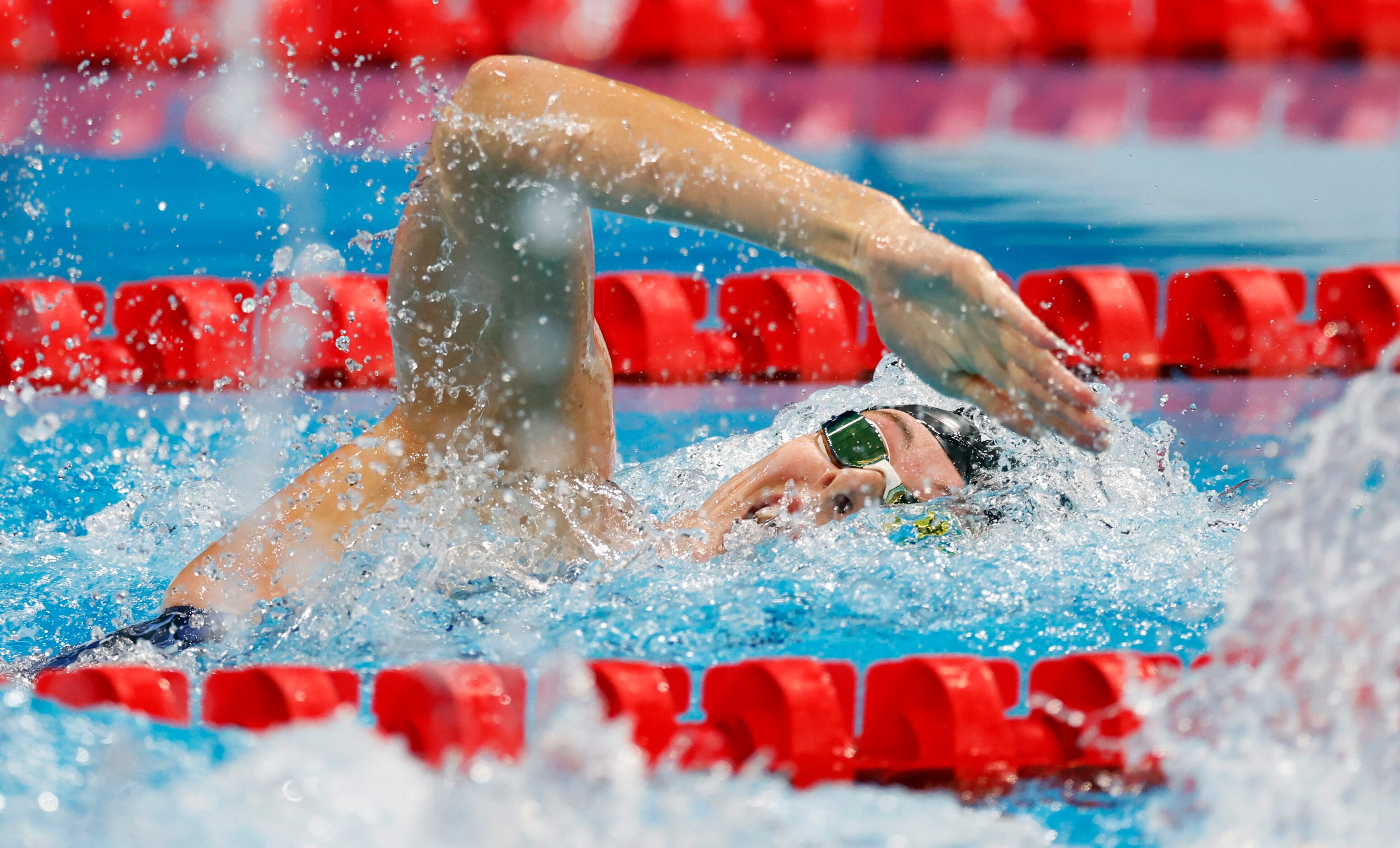 USA’s Allison Schmitt competes in the women’s 200 meter freestyle semifinal during the...