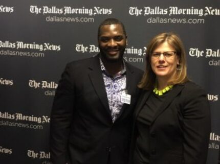  Dallas County exoneree Christopher Scott and Dallas County assistant district attorney...