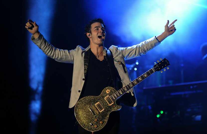 Kevin Jonas, member of The Jonas Brothers, performs at the stage at the Ricardo Saprissa...