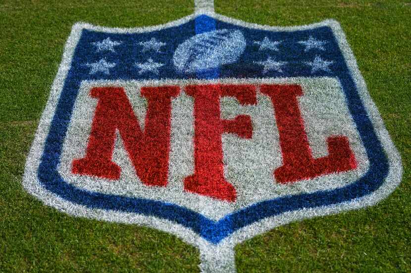 An NFL logo is seen before an NFL football game between the Denver Broncos and the Los...