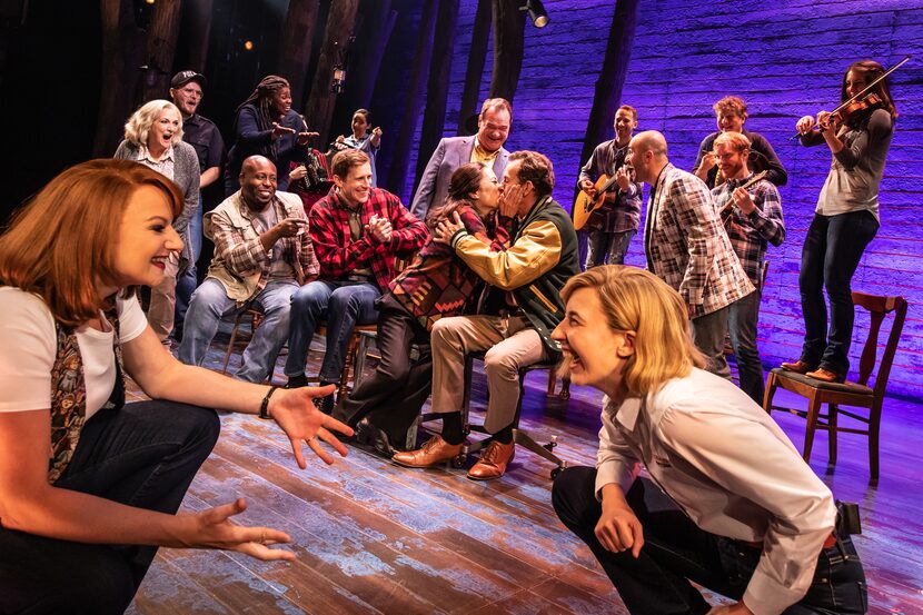 Chamblee Ferguson as English oil engineer Nick Marson kisses his bride-to-be in the touring...