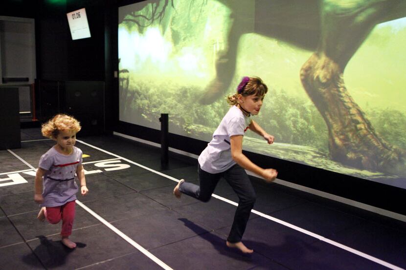 Youngsters can square off in races against a T-rex at the Perot Museum of Nature and Science. 
