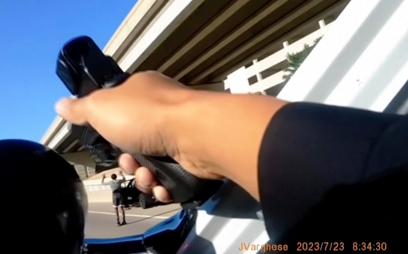 In this image taken from police body camera video released by the Frisco, Texas, Police...