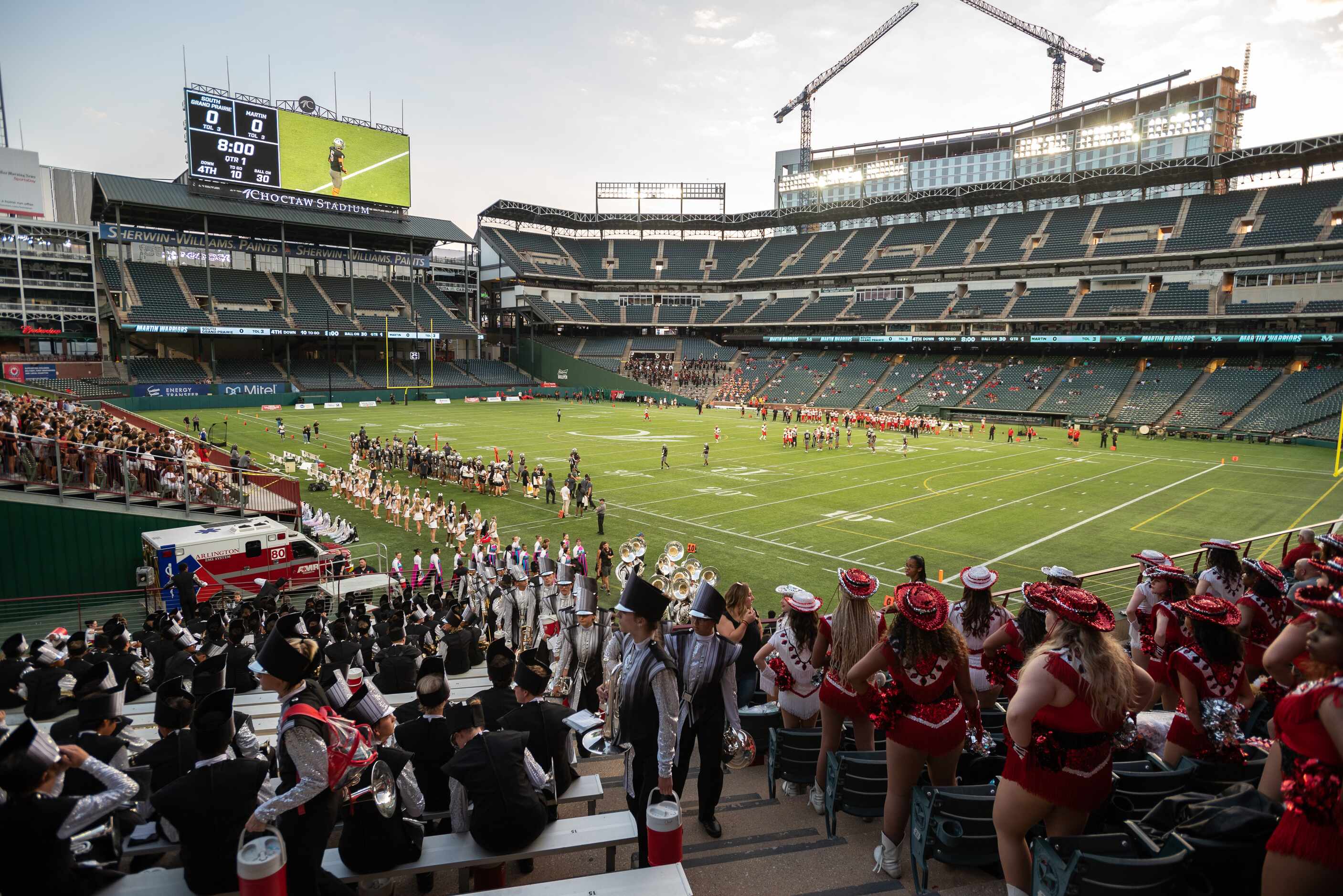 The scene from the stands for Arlington Martin versus South Grand Prairie high school at...