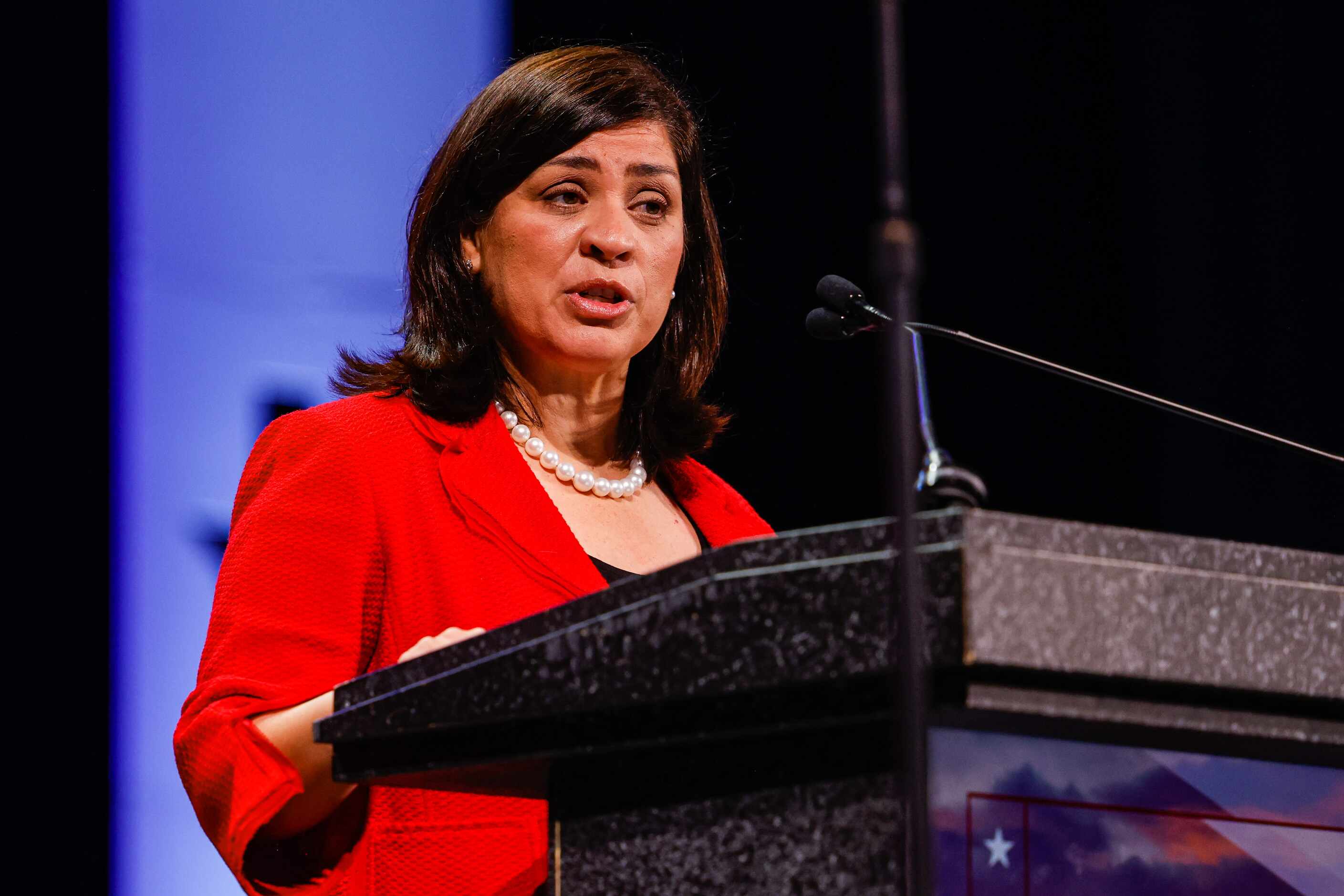 Texas Supreme Court Justice Rebeca Huddle during a general meeting as part of the 2022...