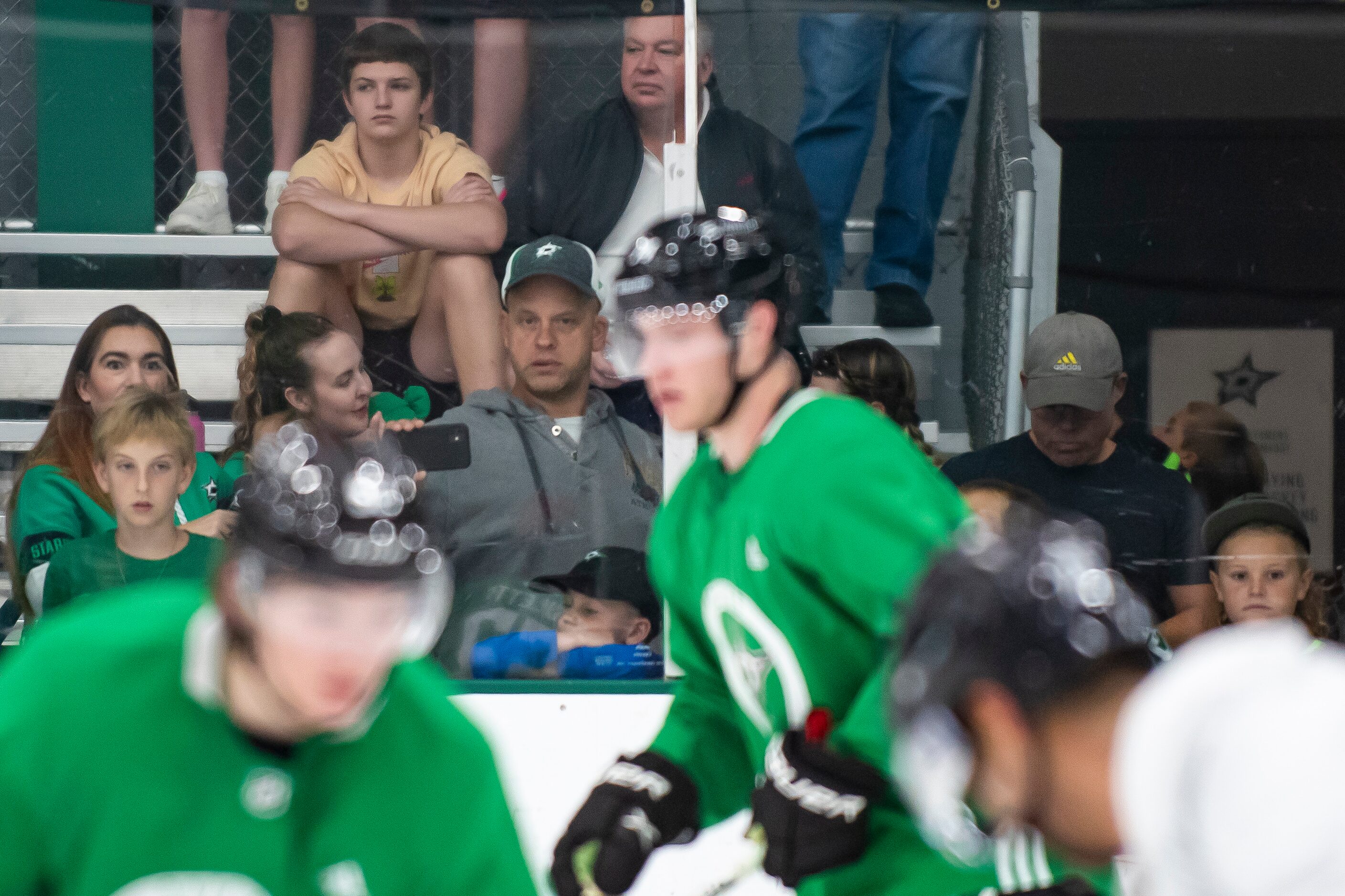 Fans watch players go through a scrimmage drill during the 2022 Dallas Stars Development...