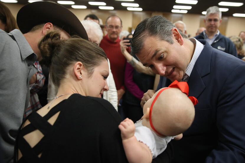 Sen. Ted Cruz greeted supporters during at a Get Out The Vote Bus Tour rally at the MK Brown...