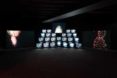 Gretchen Bender's 'Total Recall,' 1987 is an eight-channel video on 24 monitors and three...